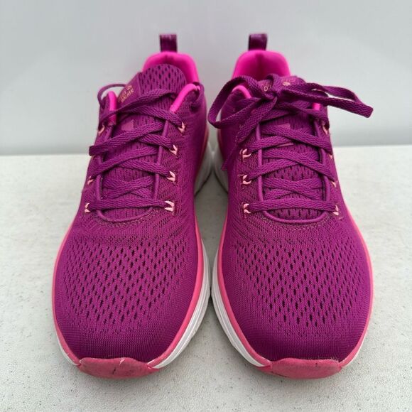 Skechers Womens Lace Up D'Lux Walker Running Shoes Fuschia Pink White Size 9 - Picture 7 of 8